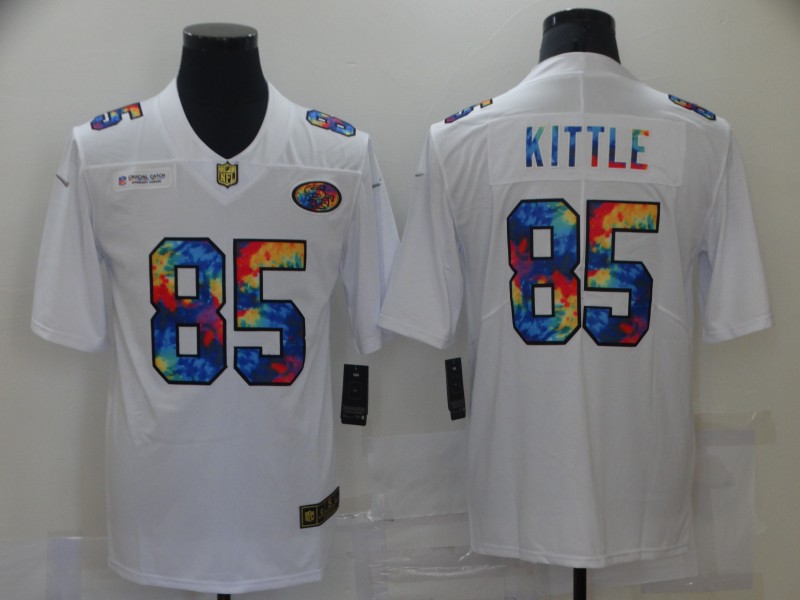 Men's San Francisco 49ers George Kittle #85 White Authentic Jersey